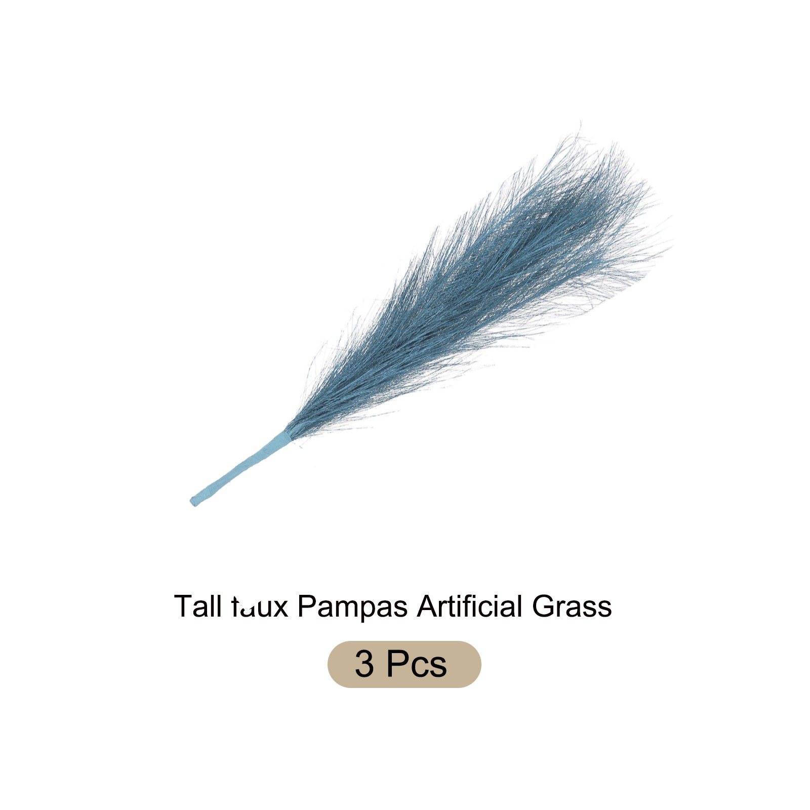 Faux Pampas Grass Fake Pampas Grass Decor, 17.7″/45cm / Light Blue / 3 Pcs