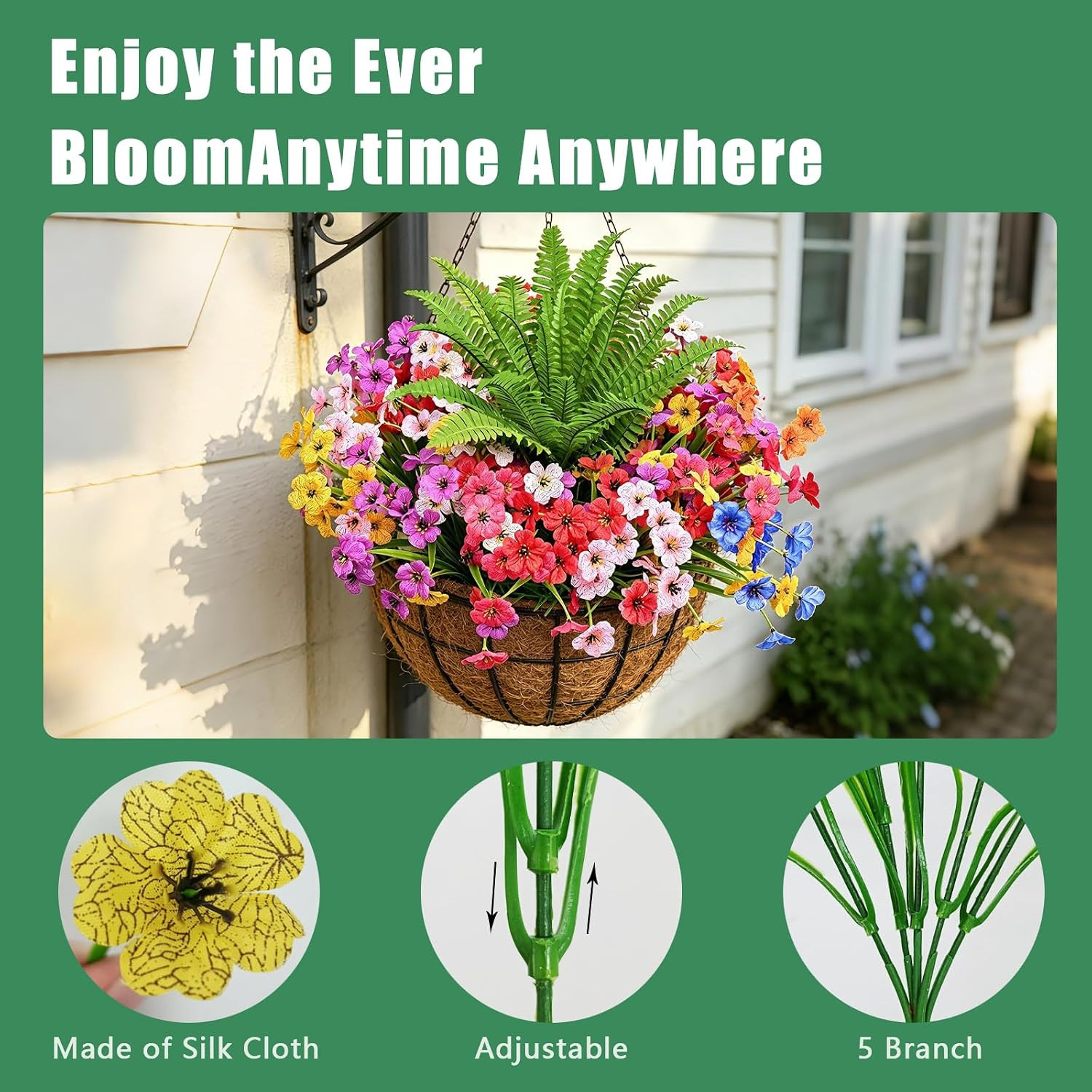 UV Resistant Artificial Flowers – 33 Pcs Waterproof Outdoor Decor for Garden & P