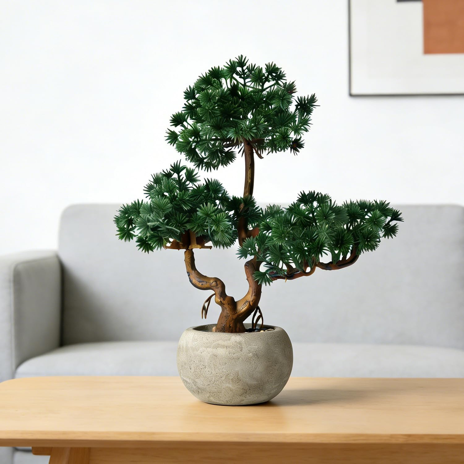 Artificial Bonsai Tree Potted Plant with Pot, 11″ Tall Small Fake Potted Faux Pl