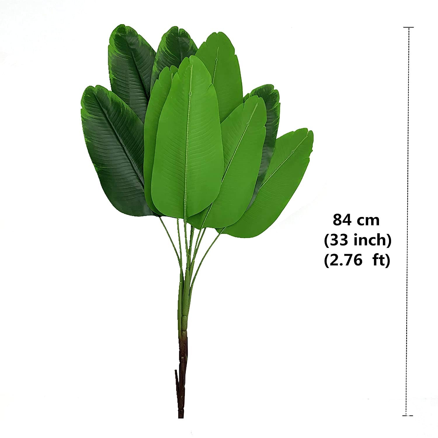 33 inch Tall Artificial Banana Tree, 9 Branches with Brown Leaves, UV Resista…