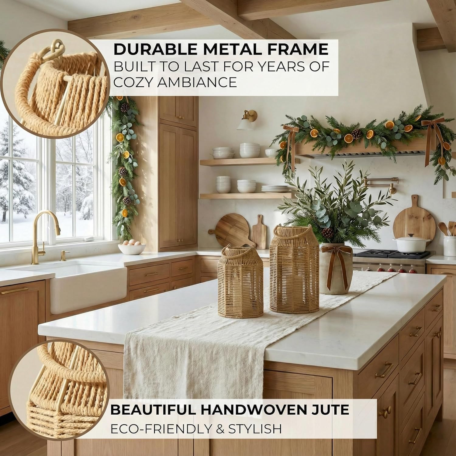 Natural Jute Boho Lanterns Handcrafted Chic Decor to Enhance Your Home Modern
