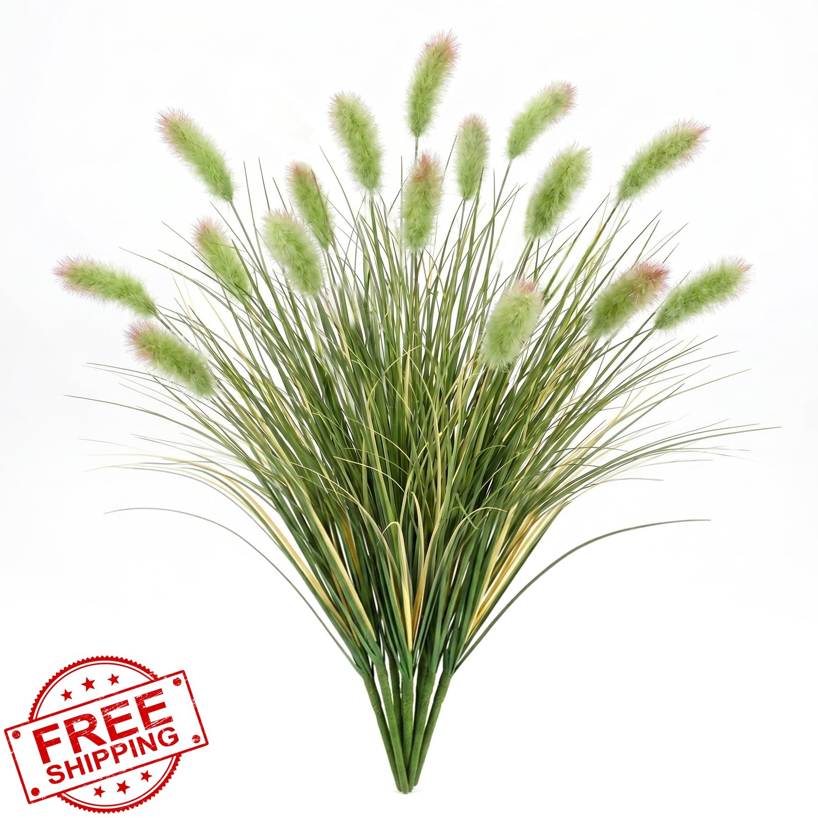 8 PCS Artificial Bunny Tail Grass Stems 17.7in Faux Dried Vase Filler | Plant…