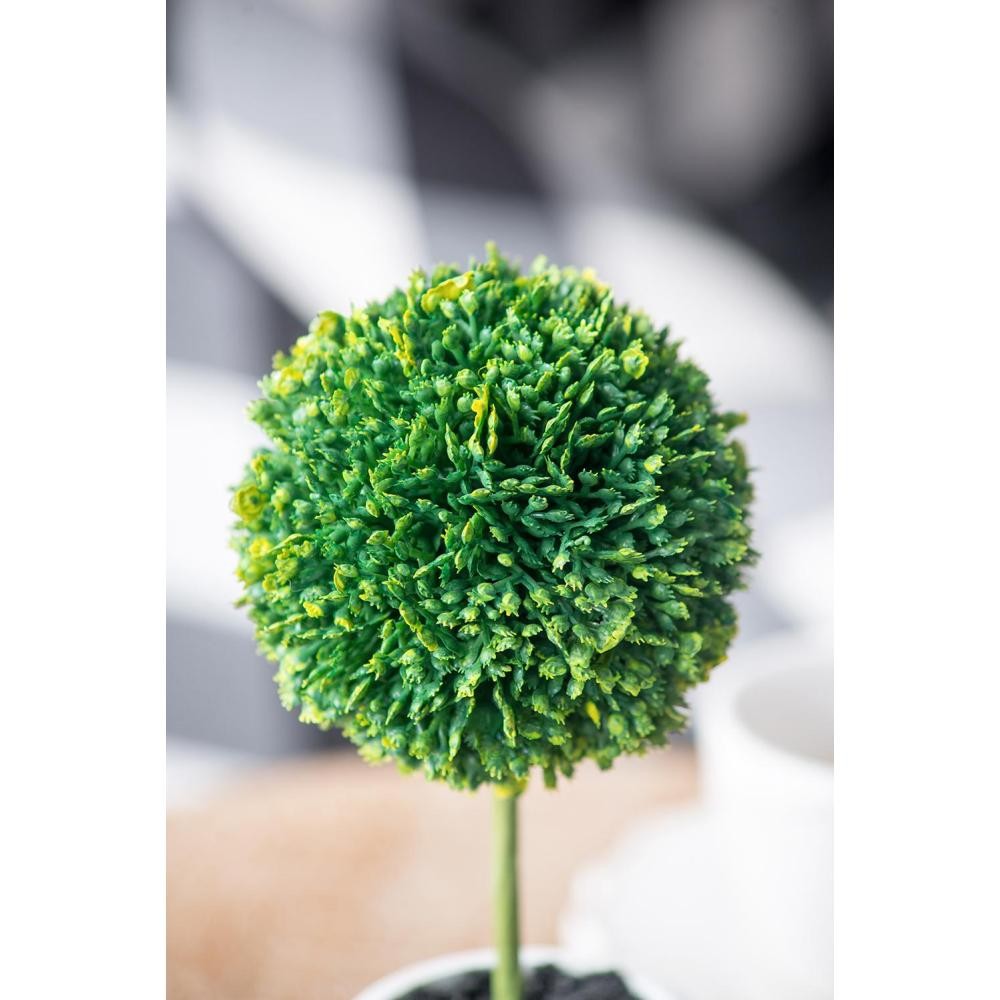 S/4 D3.5×9″ Faux Topiaries With Cream Pot