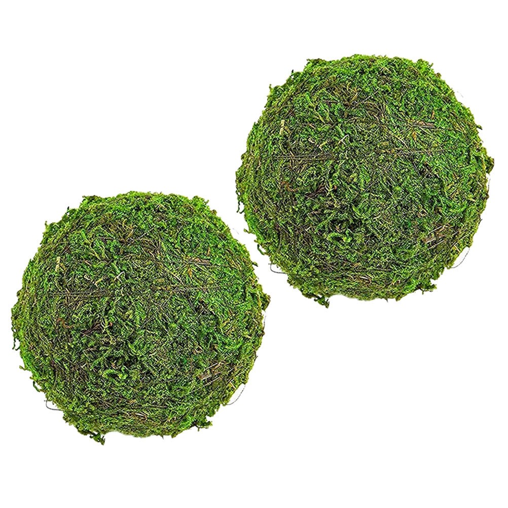 2 Pcs Mossy Decorative Balls Artificial Faux for Crafts Bowl Fillers Vase