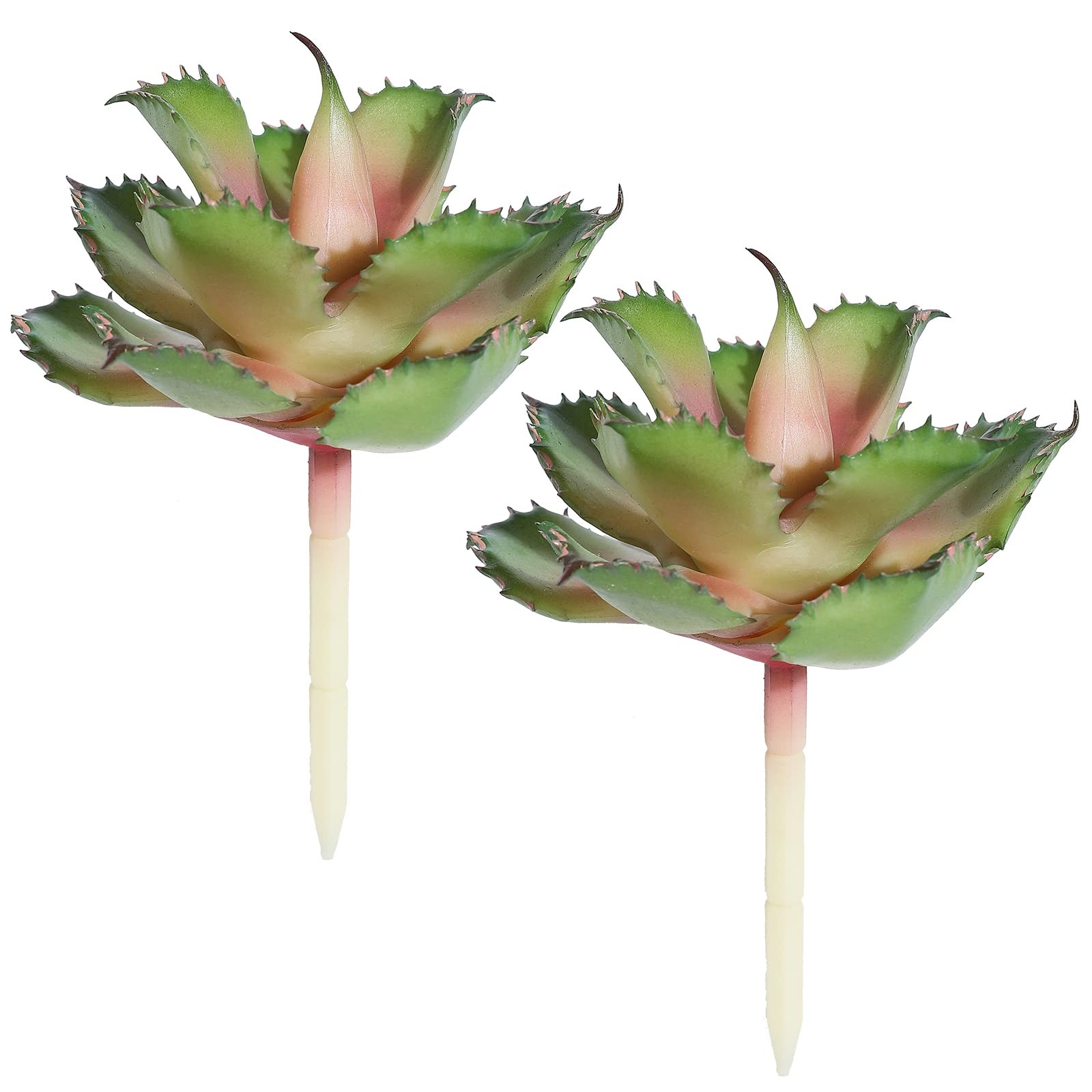 2 PCS 7.08 Inch Pink Artificial Faux Succulent Plant Agave Flower Craft