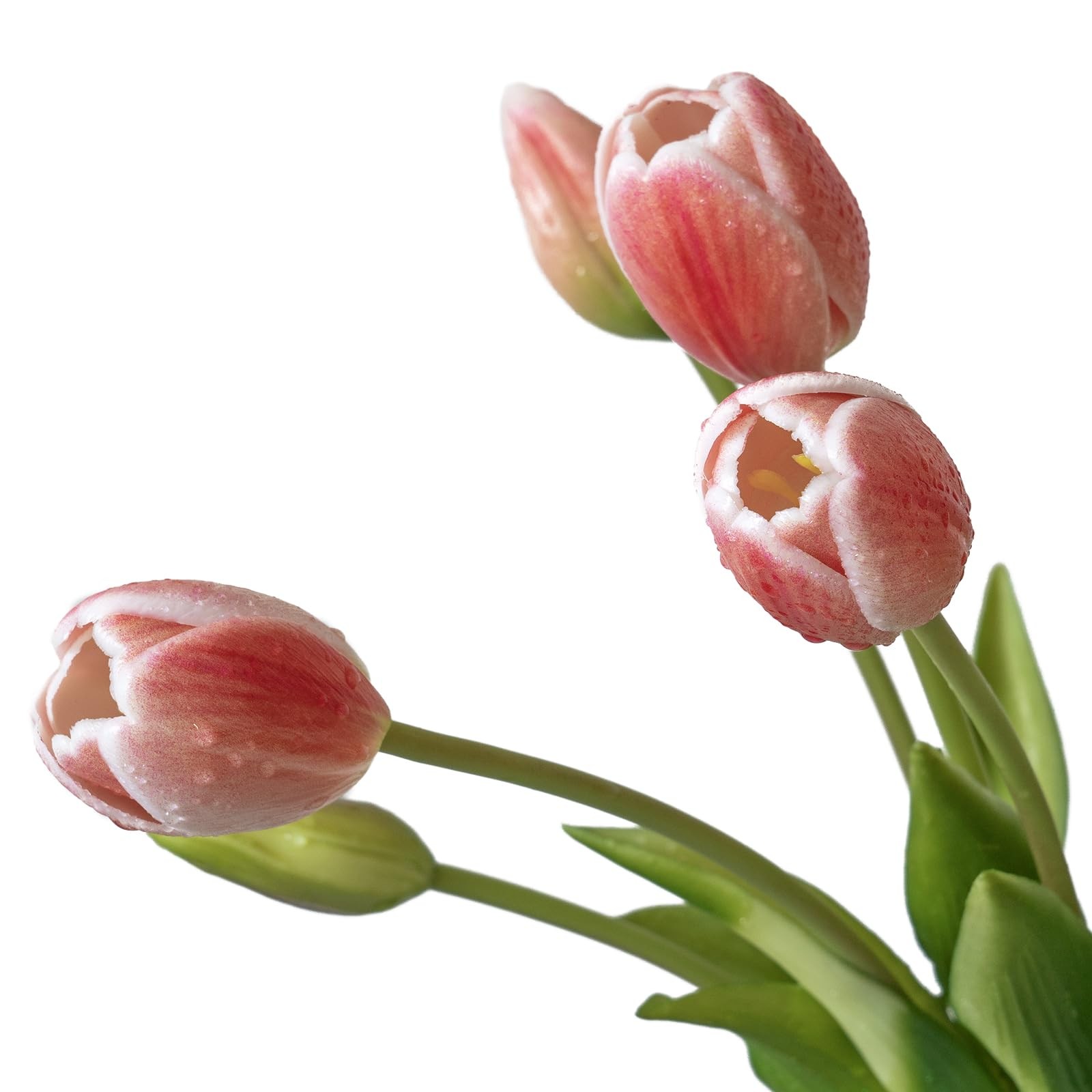 15pcs Artificial Tulips Flowers, Latex Bouquet, Fake Tulips for Office Weddin…