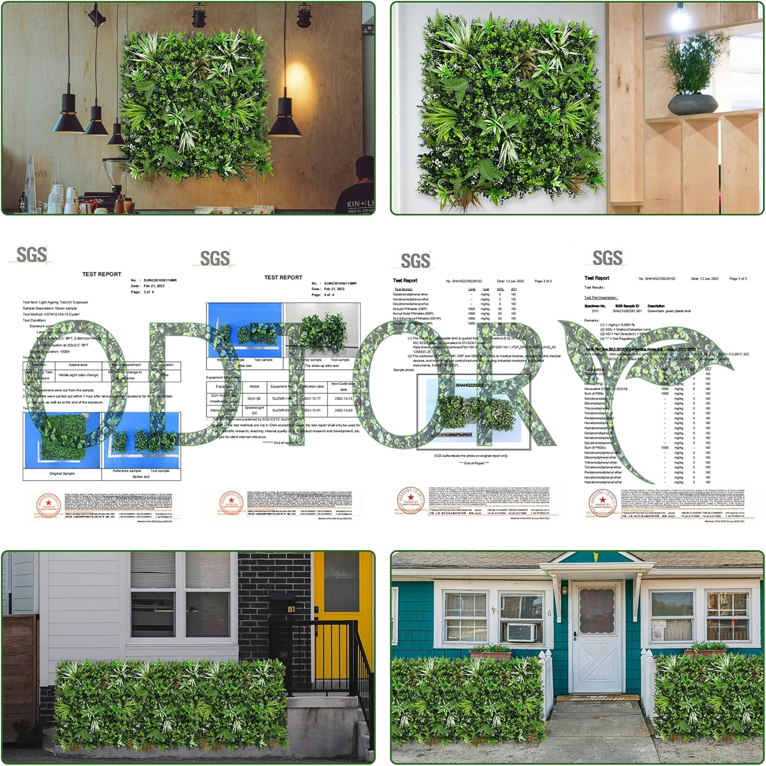Artificial Boxwood Topiary Hedges Panels: 20” X 20” 8P Uv-Protected Privacy Fa