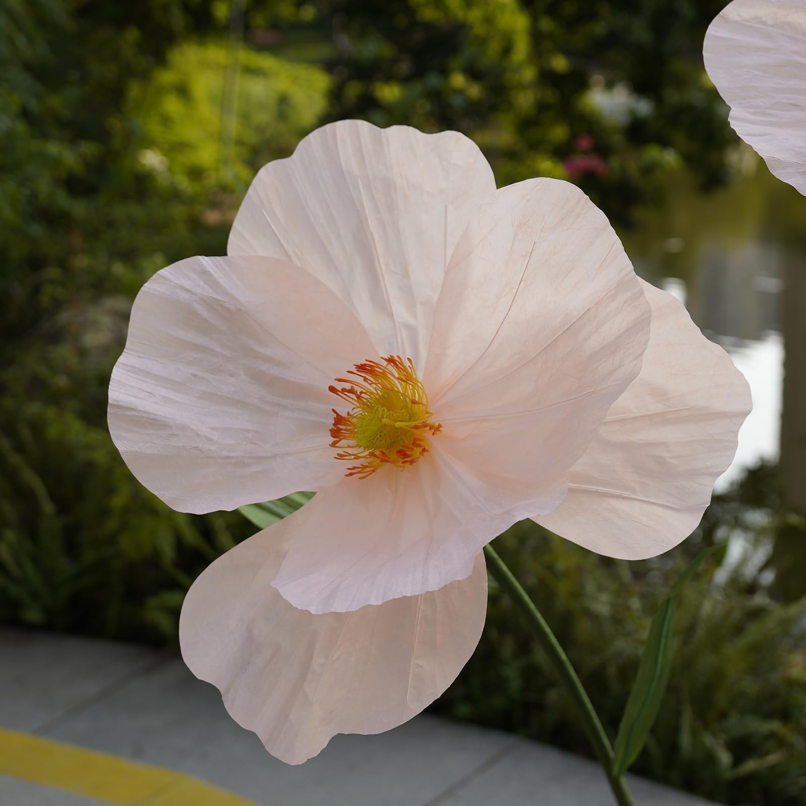 Large Paper Giant Flowers for Home Decor, Handcrafted Poppy Fake Flowers for Eve
