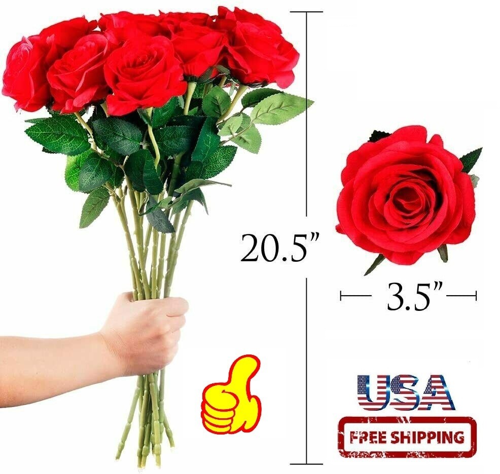 10PCS Artificial Silk Rose Flowers Simulation Bouquet Home Wedding Party Decor