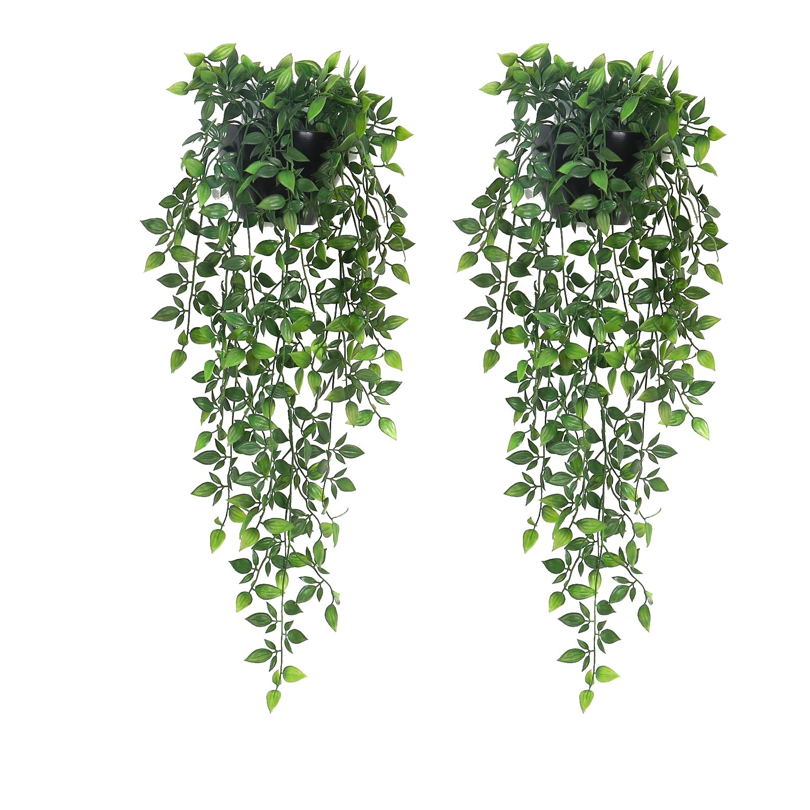 Artificial Hanging Plants,2 Pack Fake Wall Plants,Faux Mandala Vines Potted P…