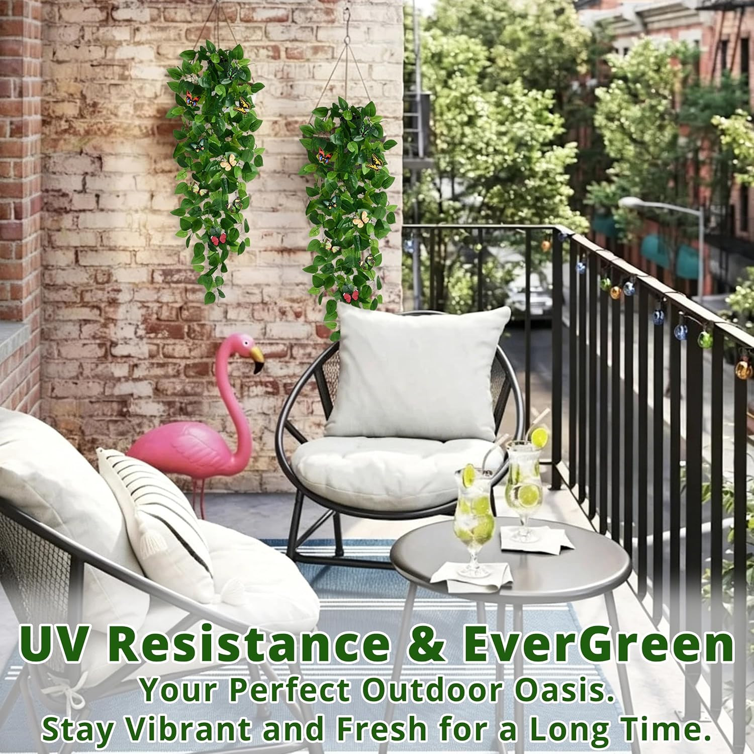 Fake Hanging Plants, 2Pcs Artificial Pothos Vines Faux Plants Greenery for Wall