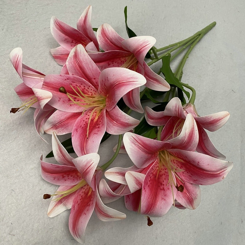 for real Touch Artificial for lily Flowers for Wedding Decor Photography 59cm