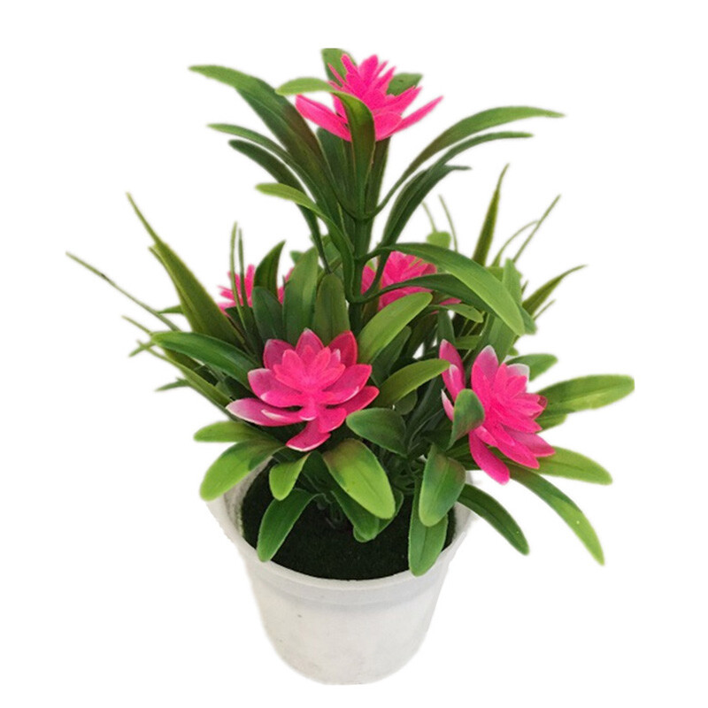 Flower Fake False Plants Flowers Artificial Garden Home Decor With Pot Outdoor