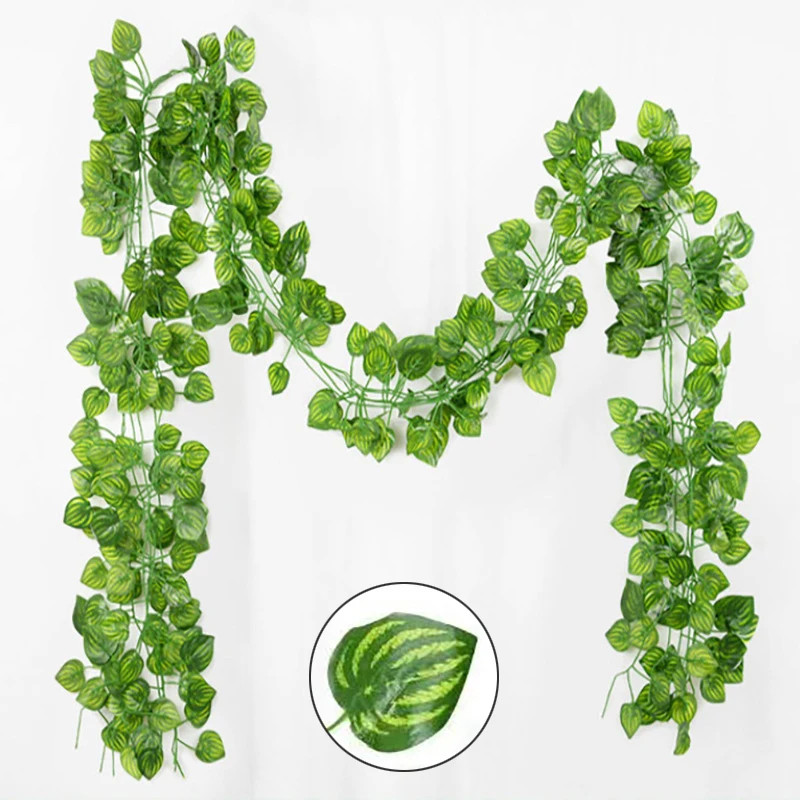 21M Artificial Green Leaves Ivy Vine Garland Creeper Rattan Fake Leaf Plants Han