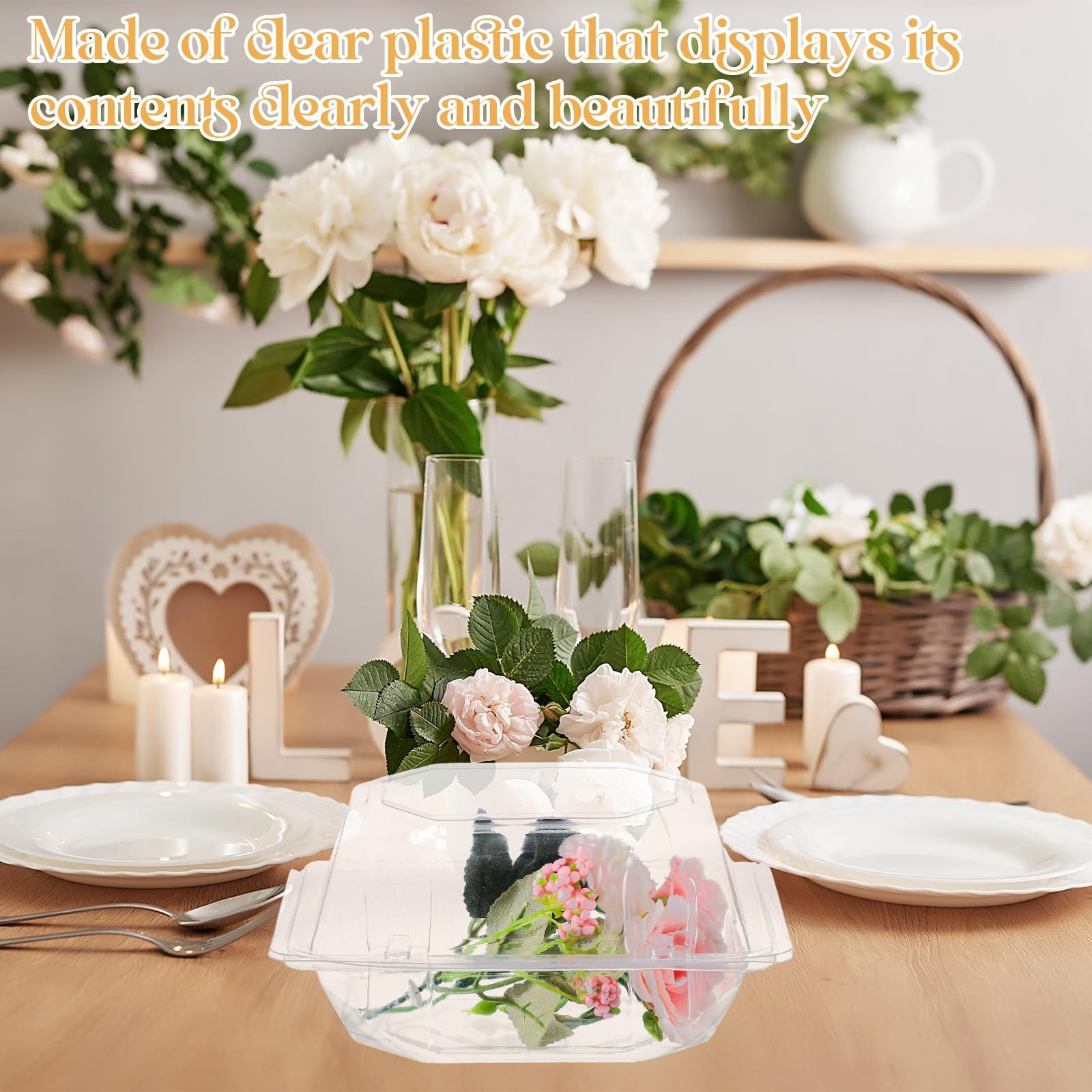 30 Pack Clear Plastic Flower Box for Corsage, Boutonniere, Rose, Orchid Prom …