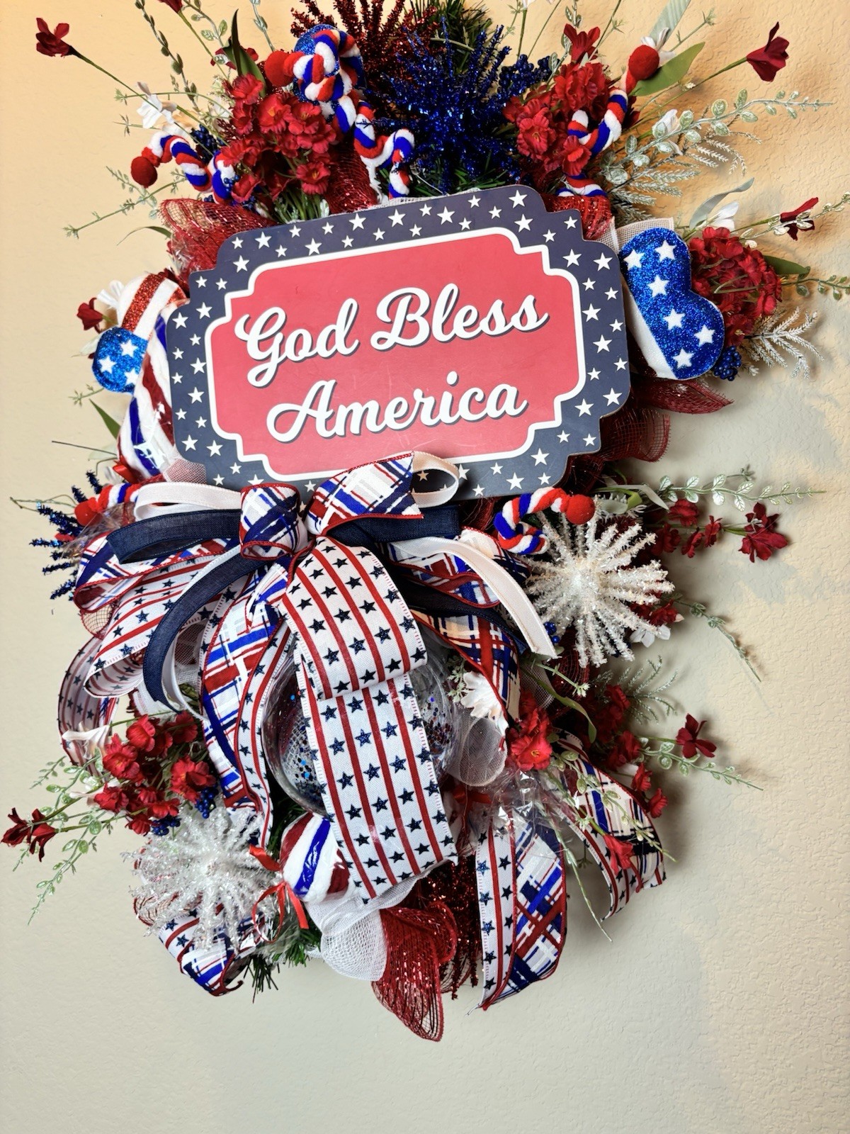 Patriotic wreath, American Flag Wreath, 4th Of July, Memorial Day, Military