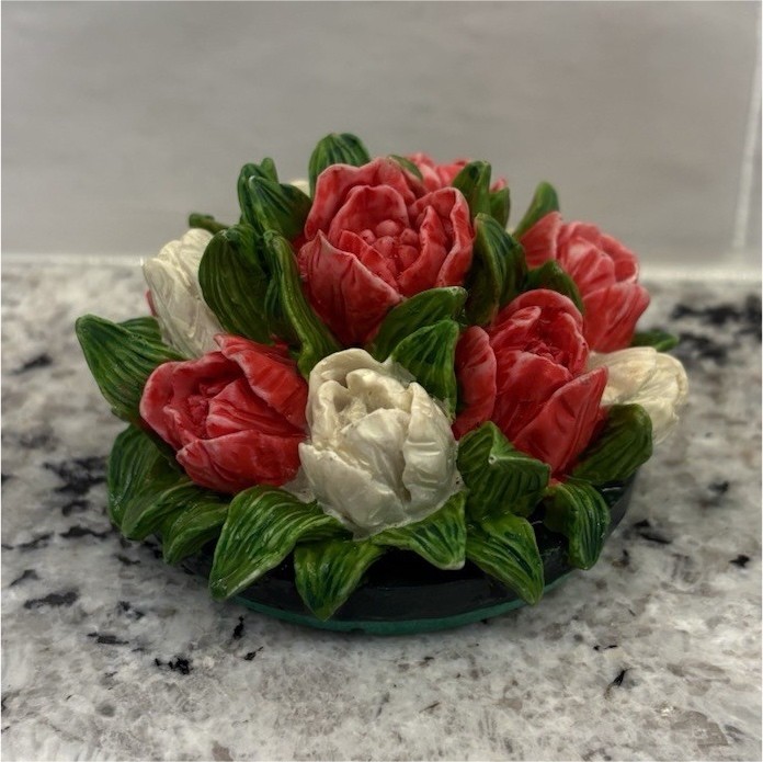 ceramic tulip votive topper from the Fitz Floyd “Forever in Bloom” collection