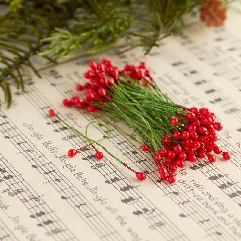 Group of 288 Double Artificial Red Holly Berry Stamens