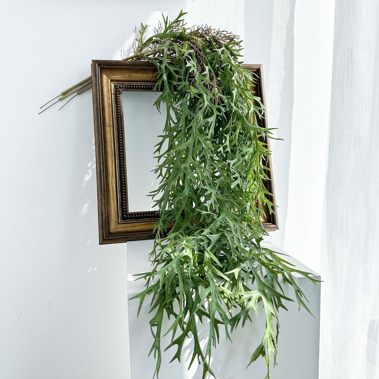 3 Fake Hanging Plants of Lambs Ear Stems with Roots, 47.24 inch Faux Hanging …