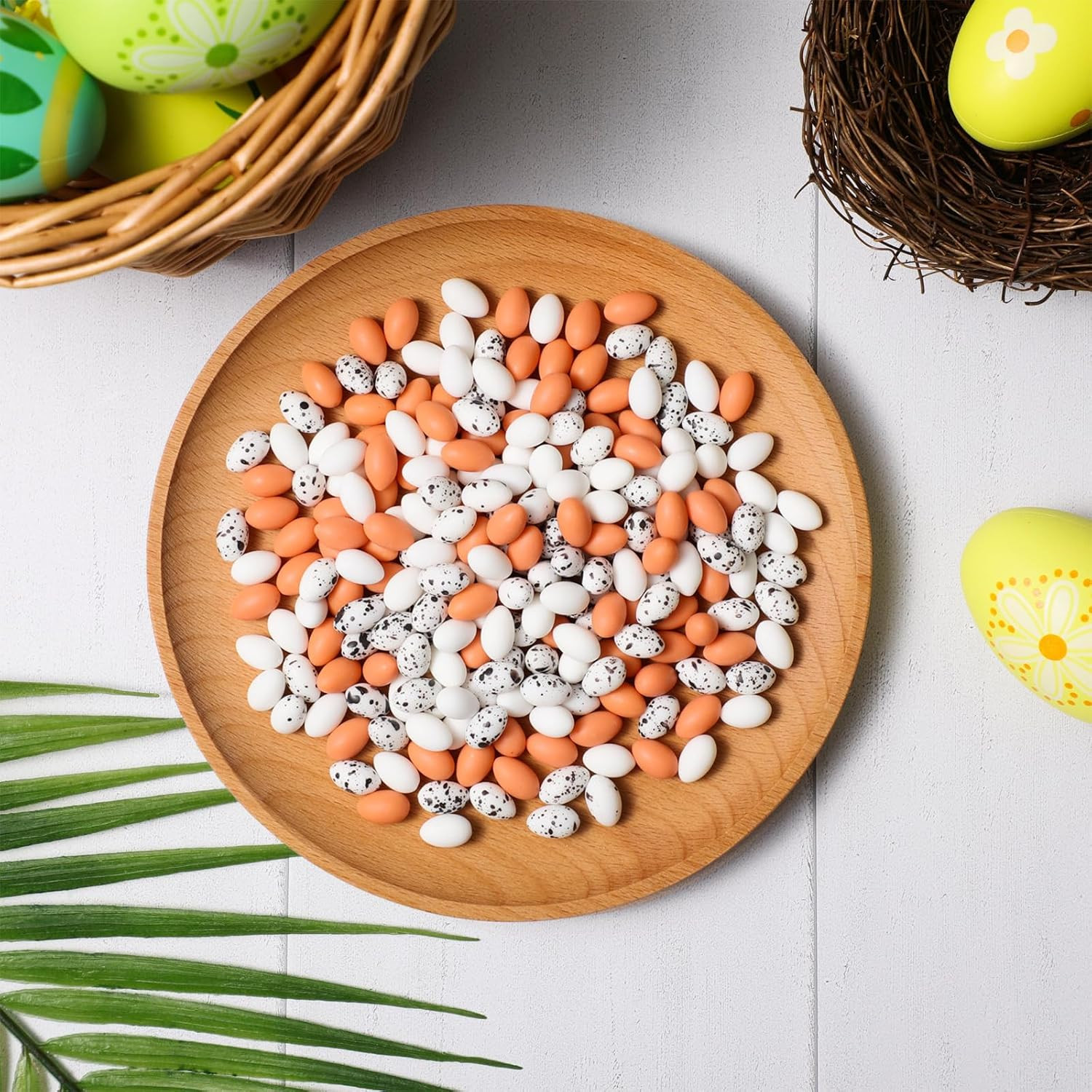 120 Pcs Artificial Mini Bird Eggs Decoration Resin Artificial Eggs for DIY Craft