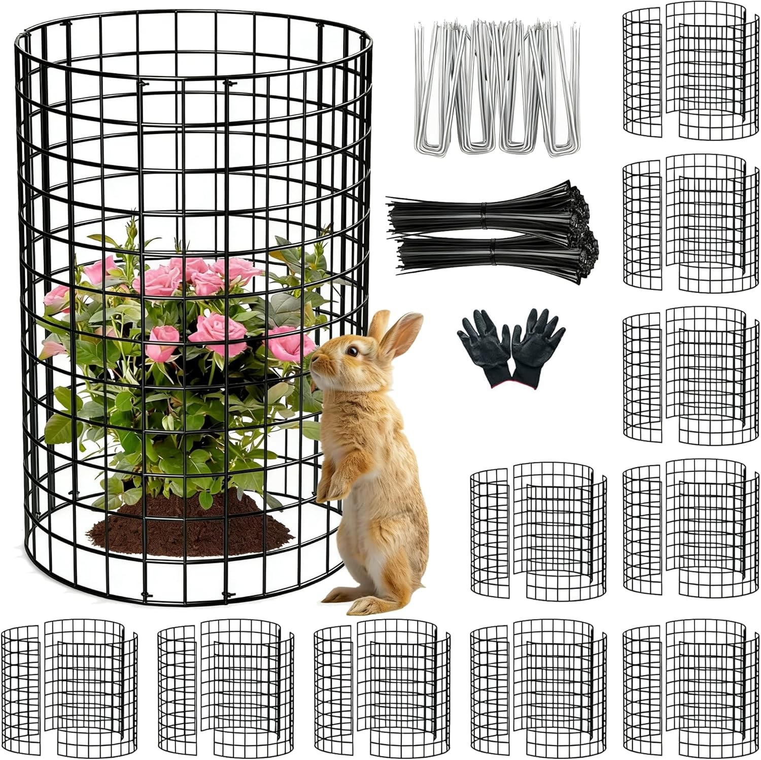 10 Pack Plant Protector from Animals,Metal Wire Mesh Garden Plant Cages Outdoor