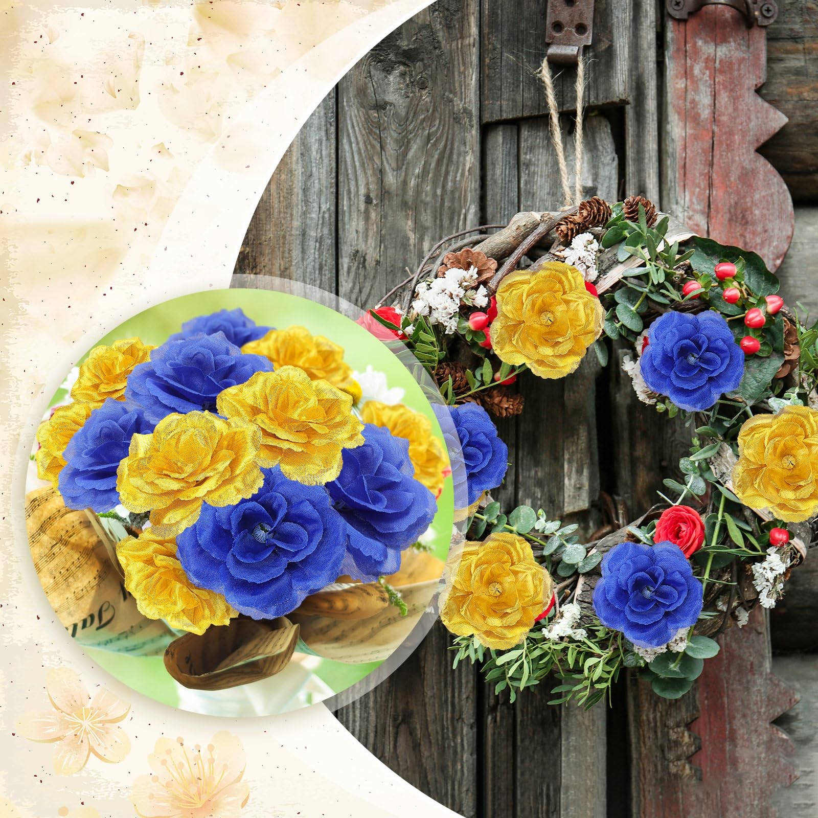 100 Pcs Artificial Flowers Fake Silk Roses Long Stem Rose Bouquet Wedding Par…