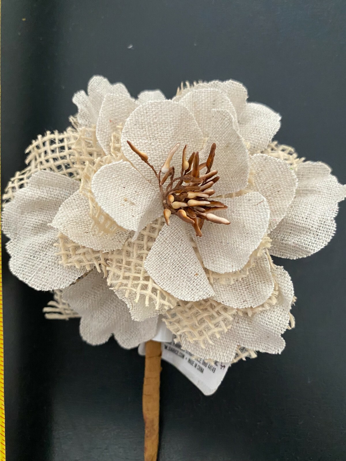 Chose from 2 styles of Burlap Natural Peony 10″x6″ Flower Craft pick
