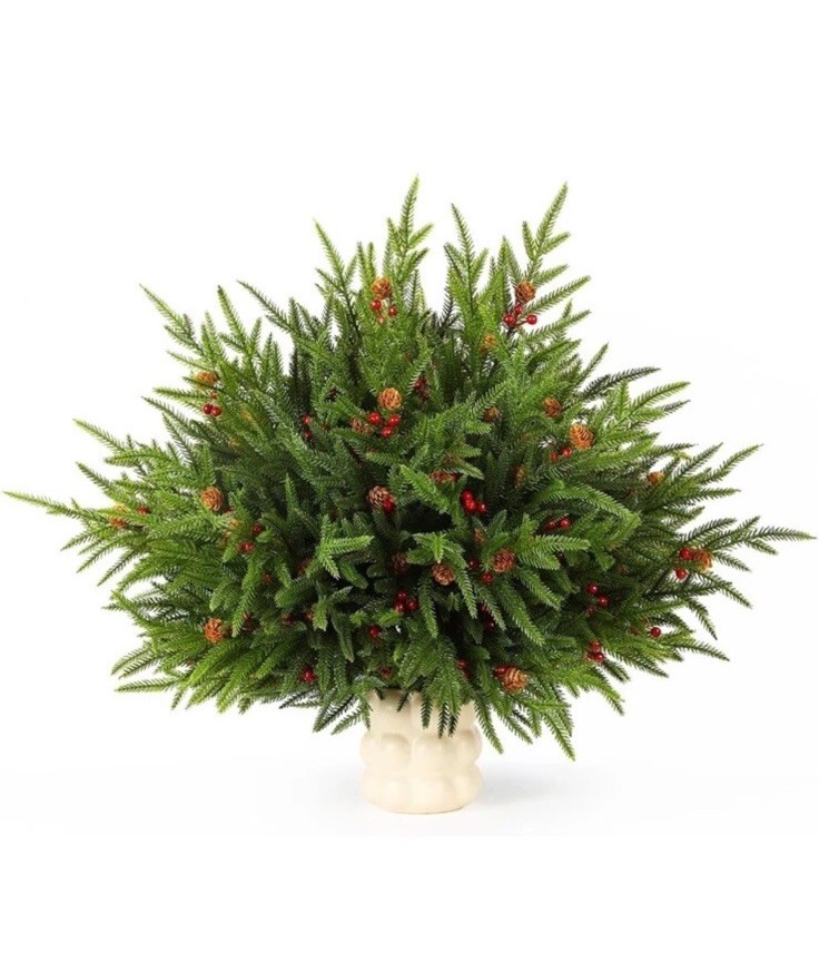 24PCS 17″ Artificial Pine Branches Christmas Decorations, Fake Cedar Stems