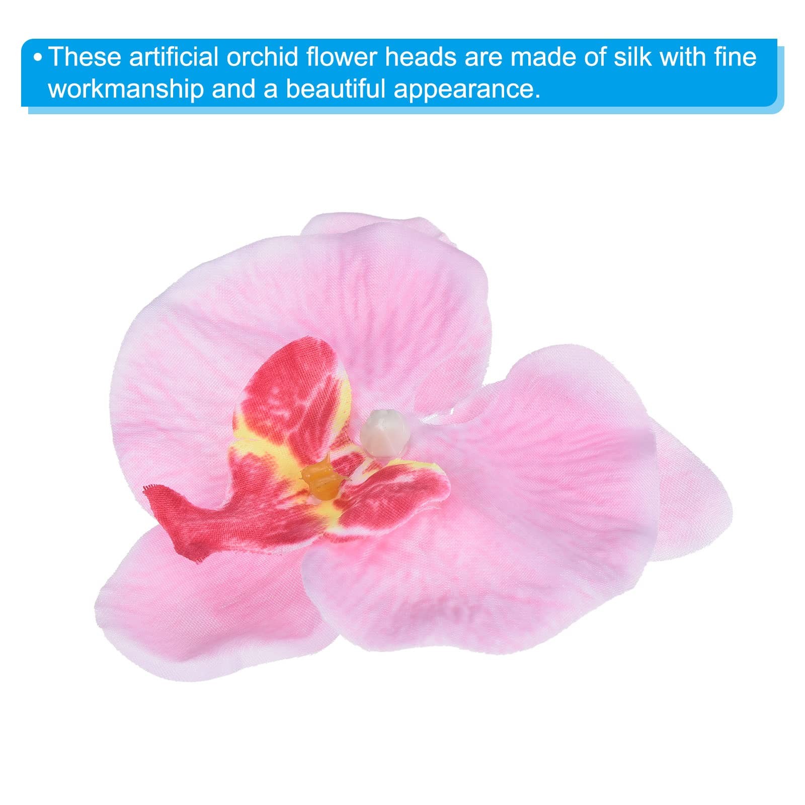3.5″ Artificial Orchid Flower Heads, 20 Pack Silk Phalaenopsis Fake Butterfly…