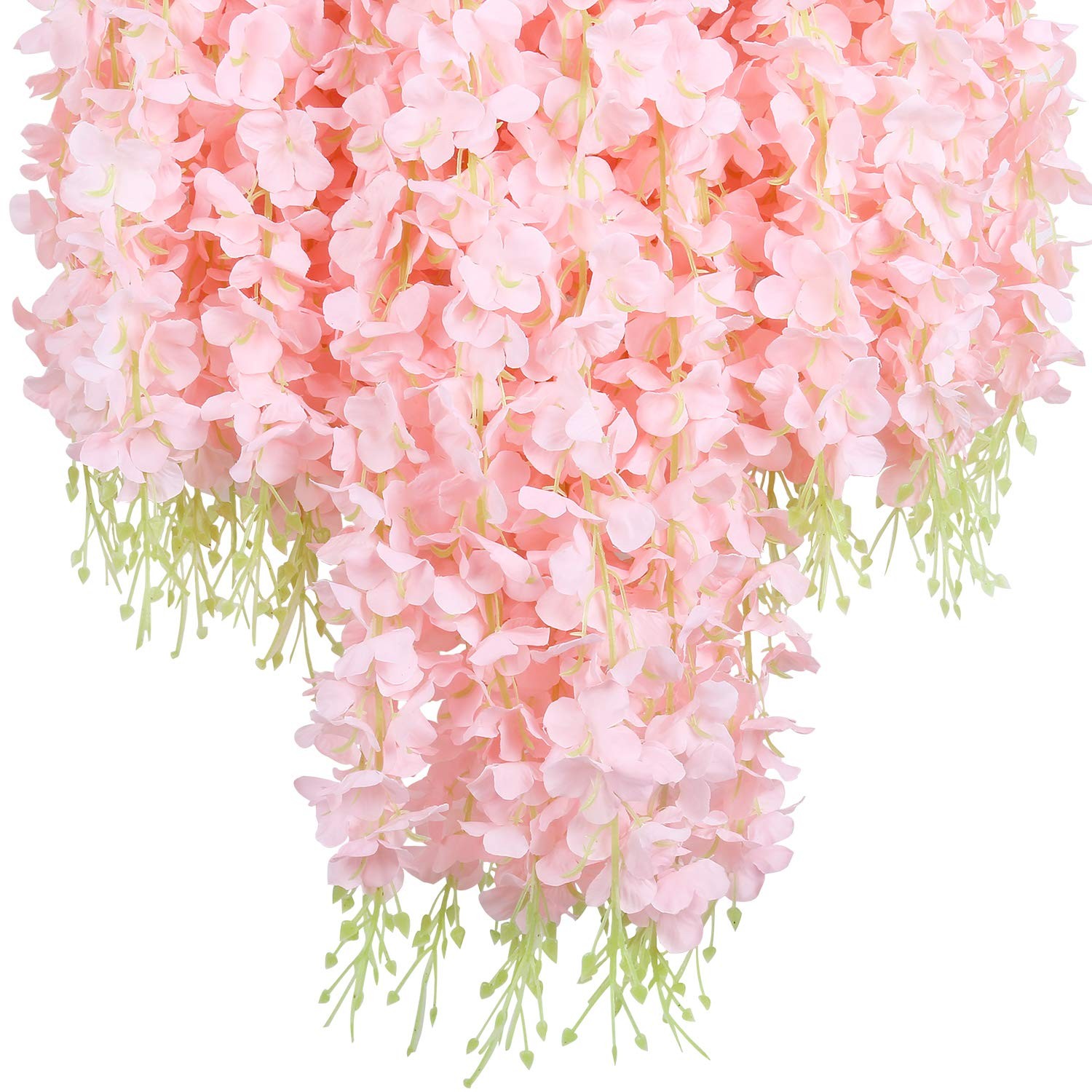 U’Artlines 12 Pack (Total 43.2 Feet) Artificial Fake Wisteria Vine Rattan