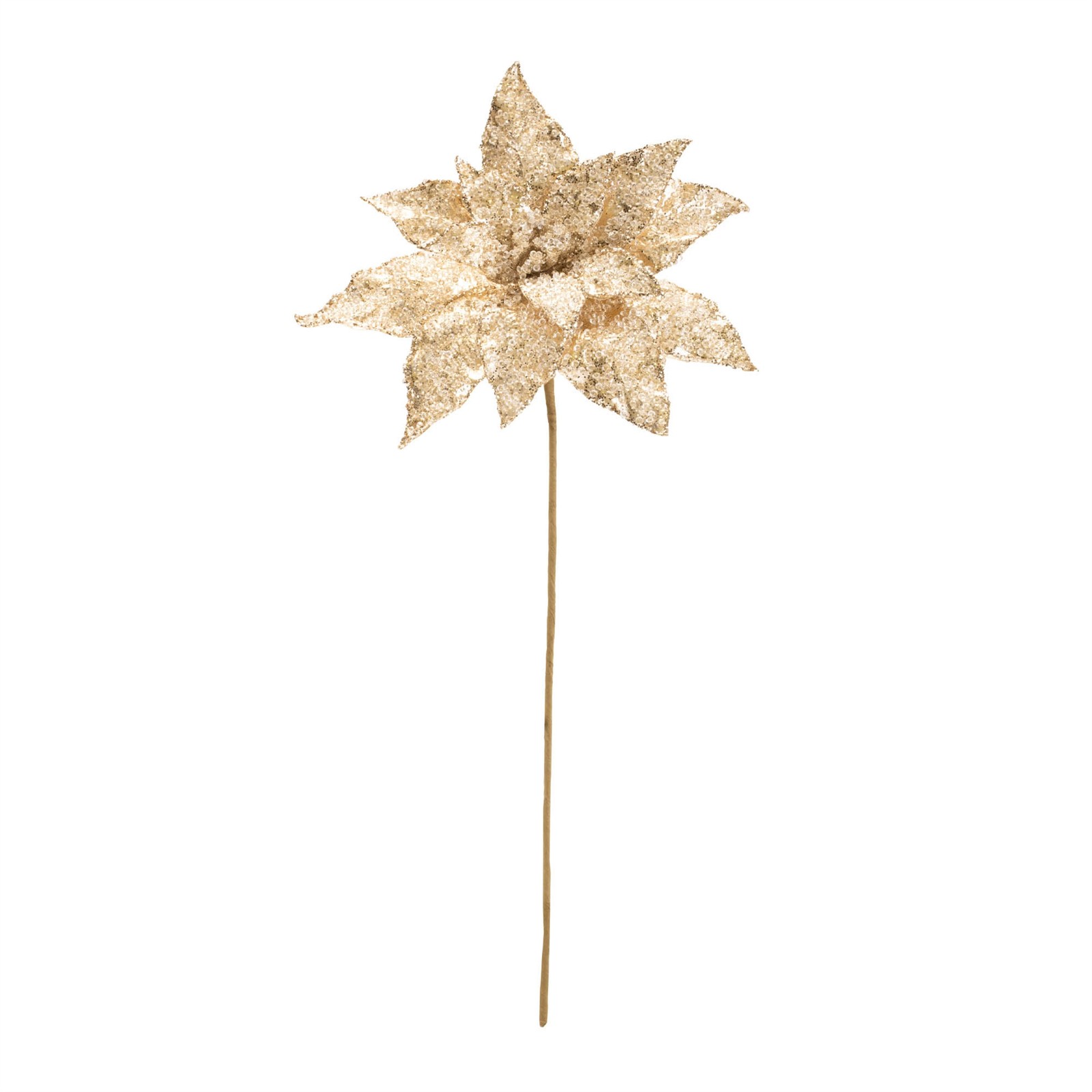 Beaded Poinsettia Flower Stem (Set of 6)