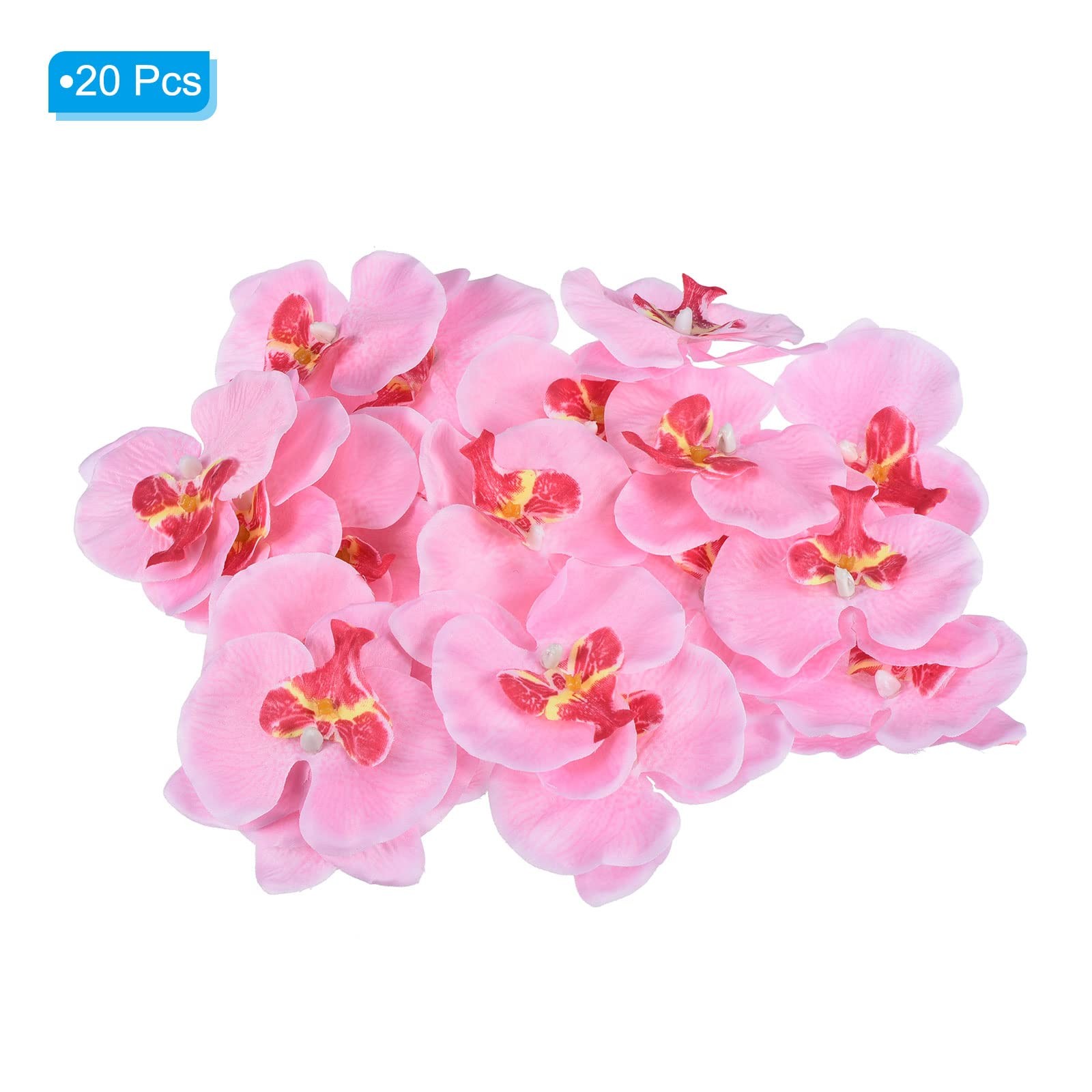3.5″ Artificial Orchid Flower Heads, 20 Pack Silk Phalaenopsis Fake Butterfly…