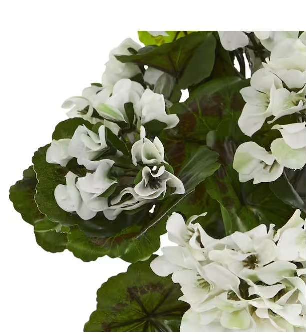 Nearly Natural Geranium Artificial Bush & Flowers Set of 3 6131-S3-WH – NIOB