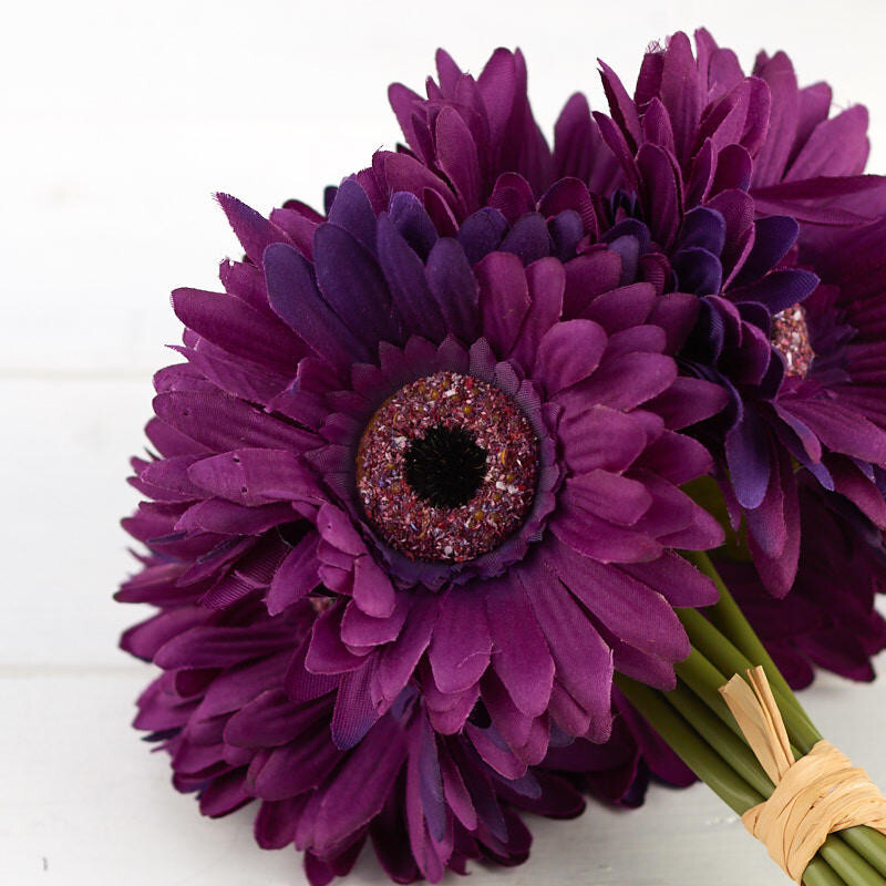 Set of 2 Purple Artificial Gerbera Daisy 10″ Bouquets