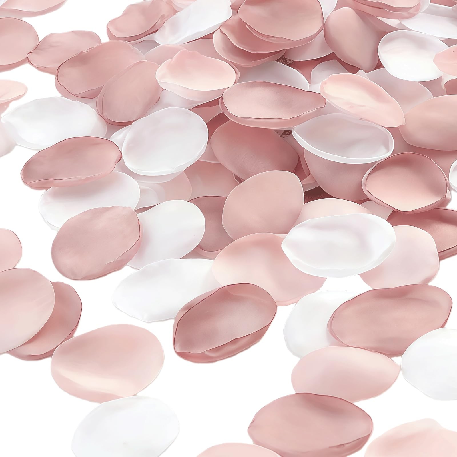 400PCS Pink & White Rose Petals, Faux Silk Flower Petal, Scatter Petals for W…