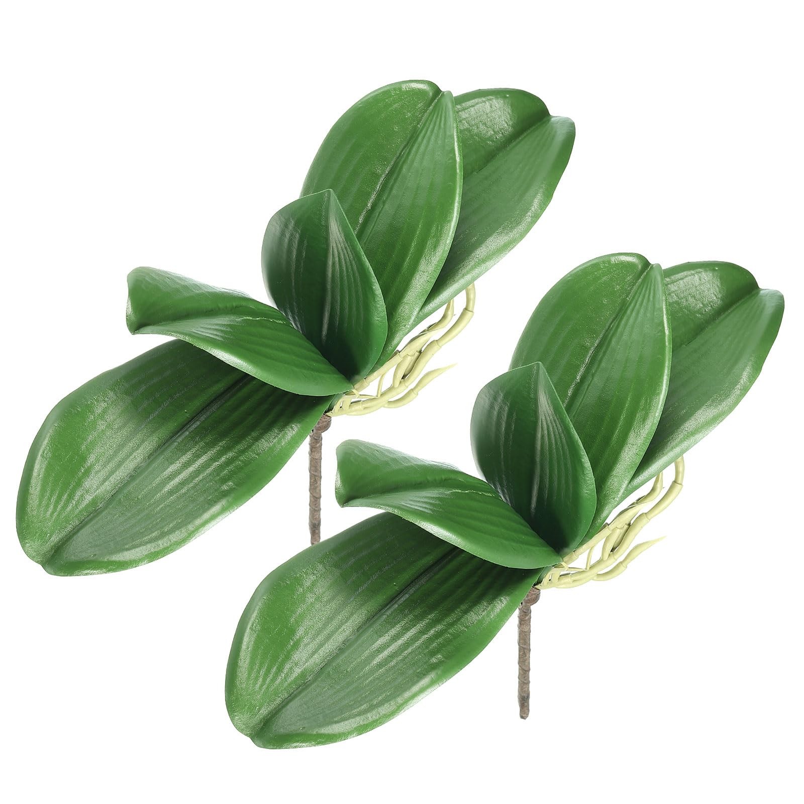 Faux Orchid Leaves 6.7 Inch, 2 Pack Small Artificial Phalaenopsis Foliage Rea…