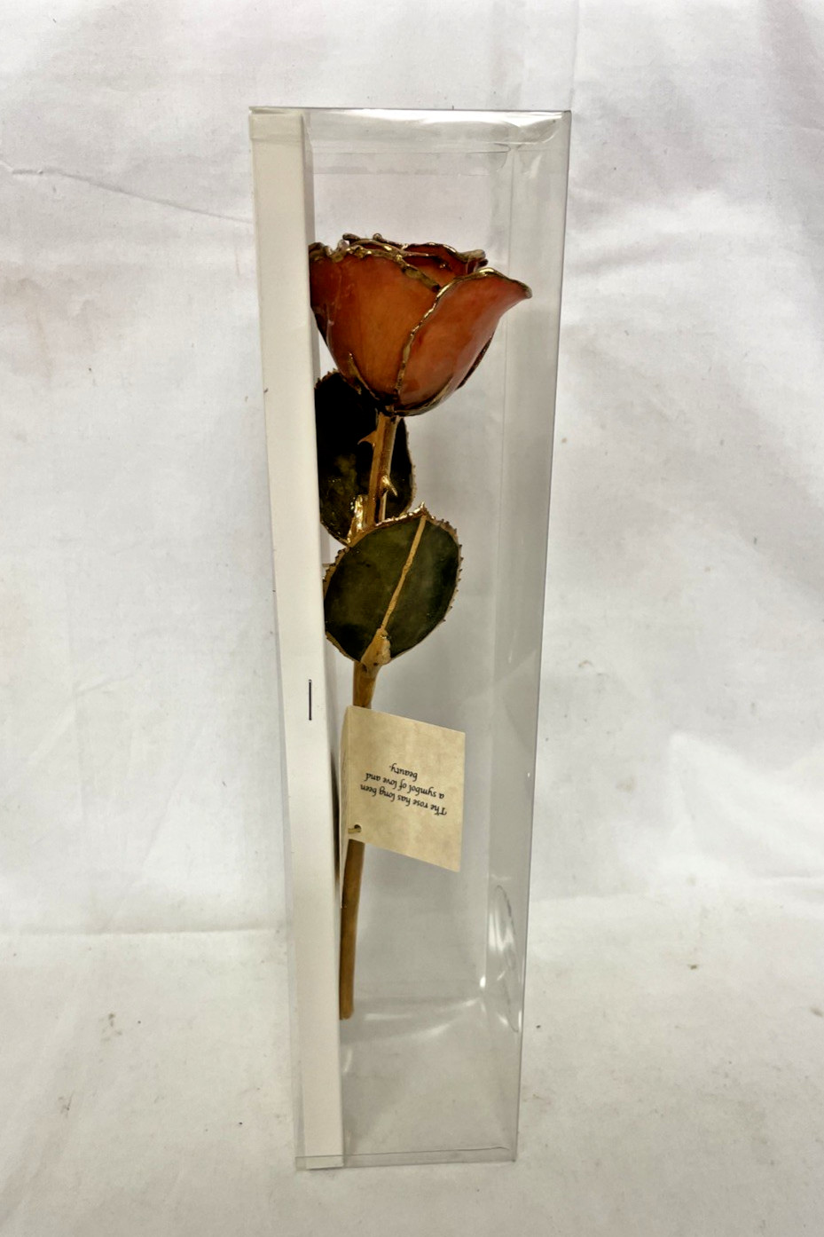 THE ETERNITY REAL ROSE FLOWER DIPPED IN 24K GOLD ORGINAL BOX TAG