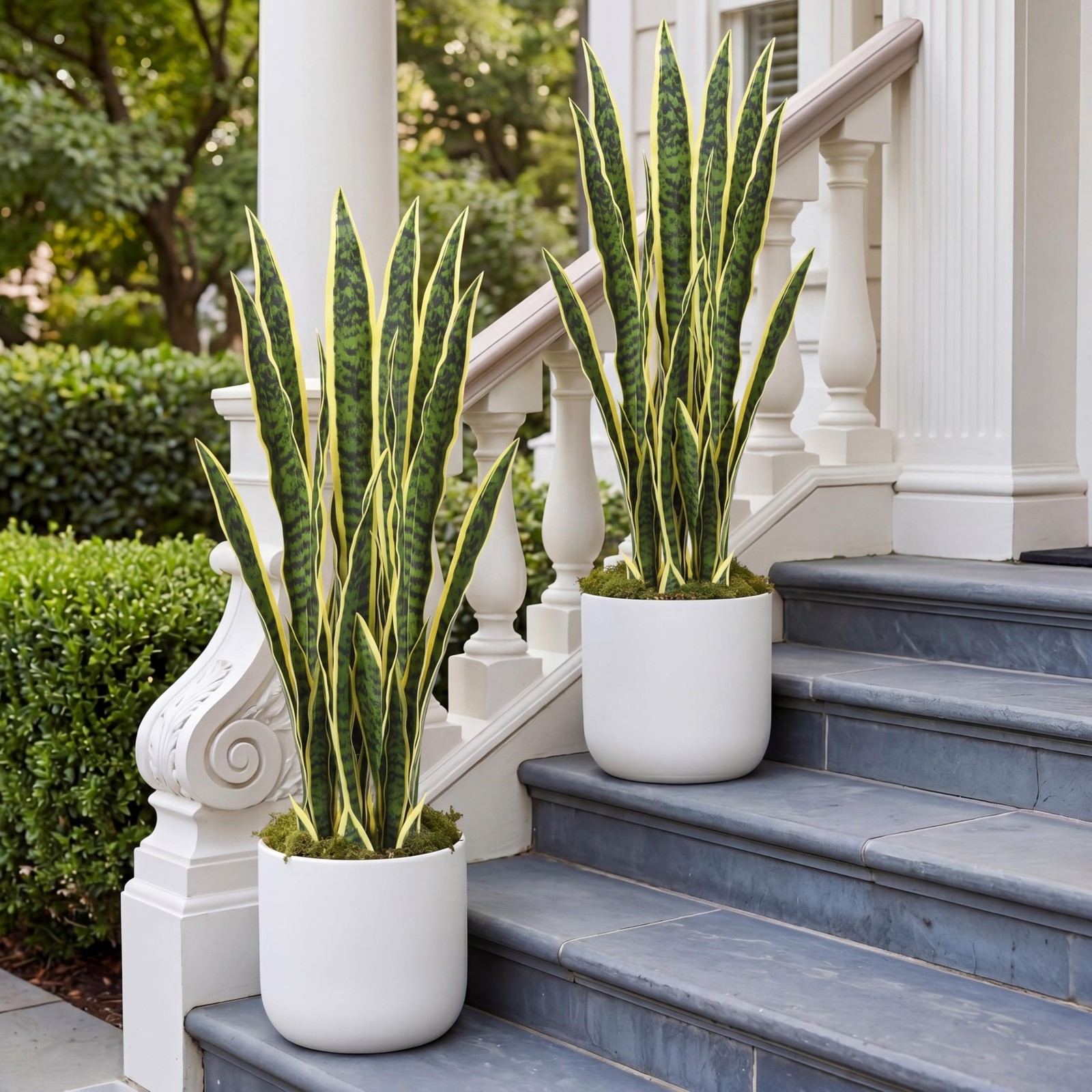 Crowye 2 Pack 3.15 Ft Tall Artificial Snake Plant Faux Sansevieria Plant Larg…
