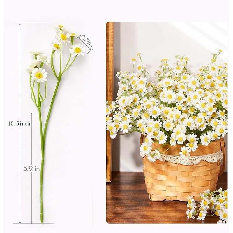 10PCS Artificial White Daisy Flowers Silk Bouquet Wedding Party Home Table Decor