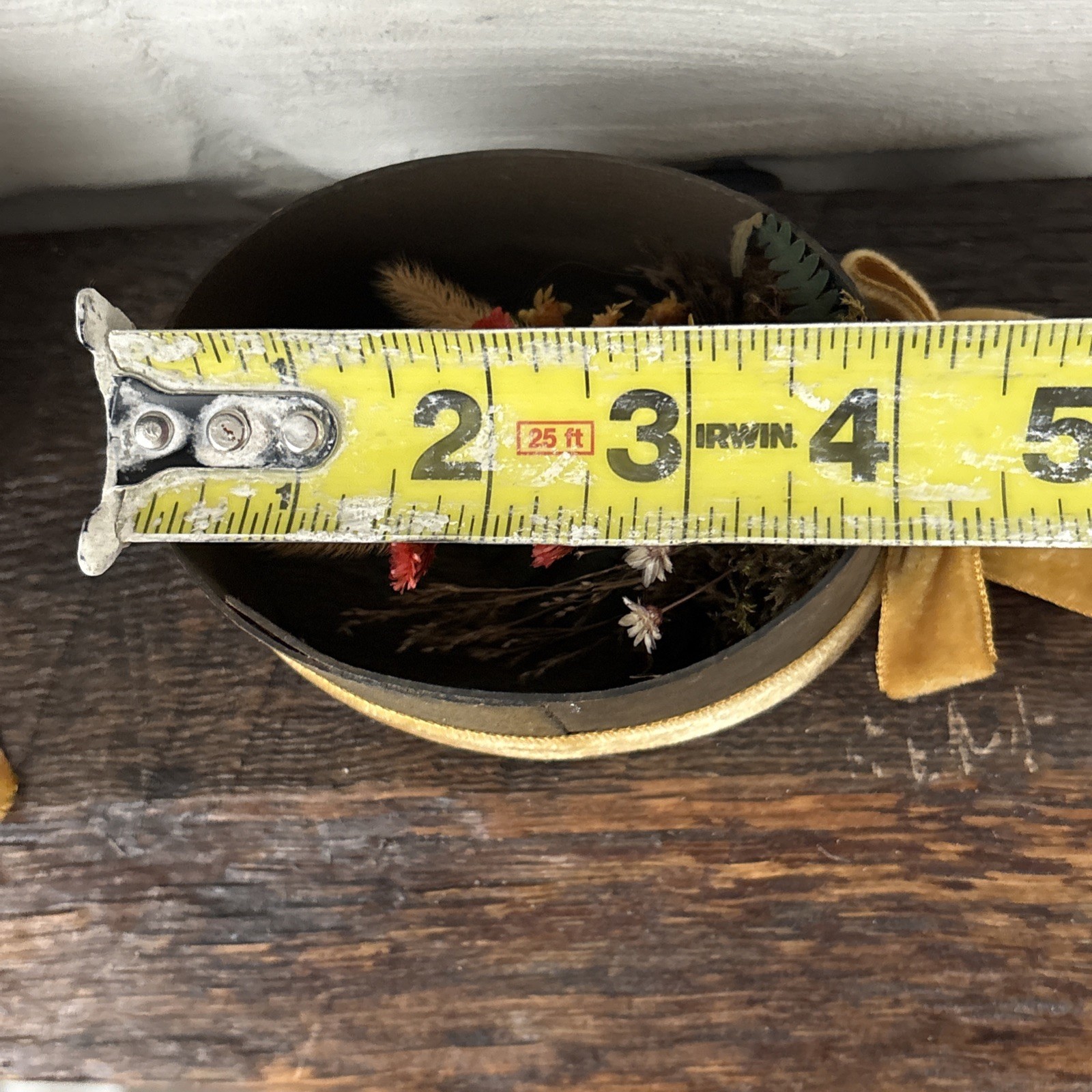 2 VTG Faux Dried Flower Style Arrangement Egg Shape Diorama Box Wall Hang MCM
