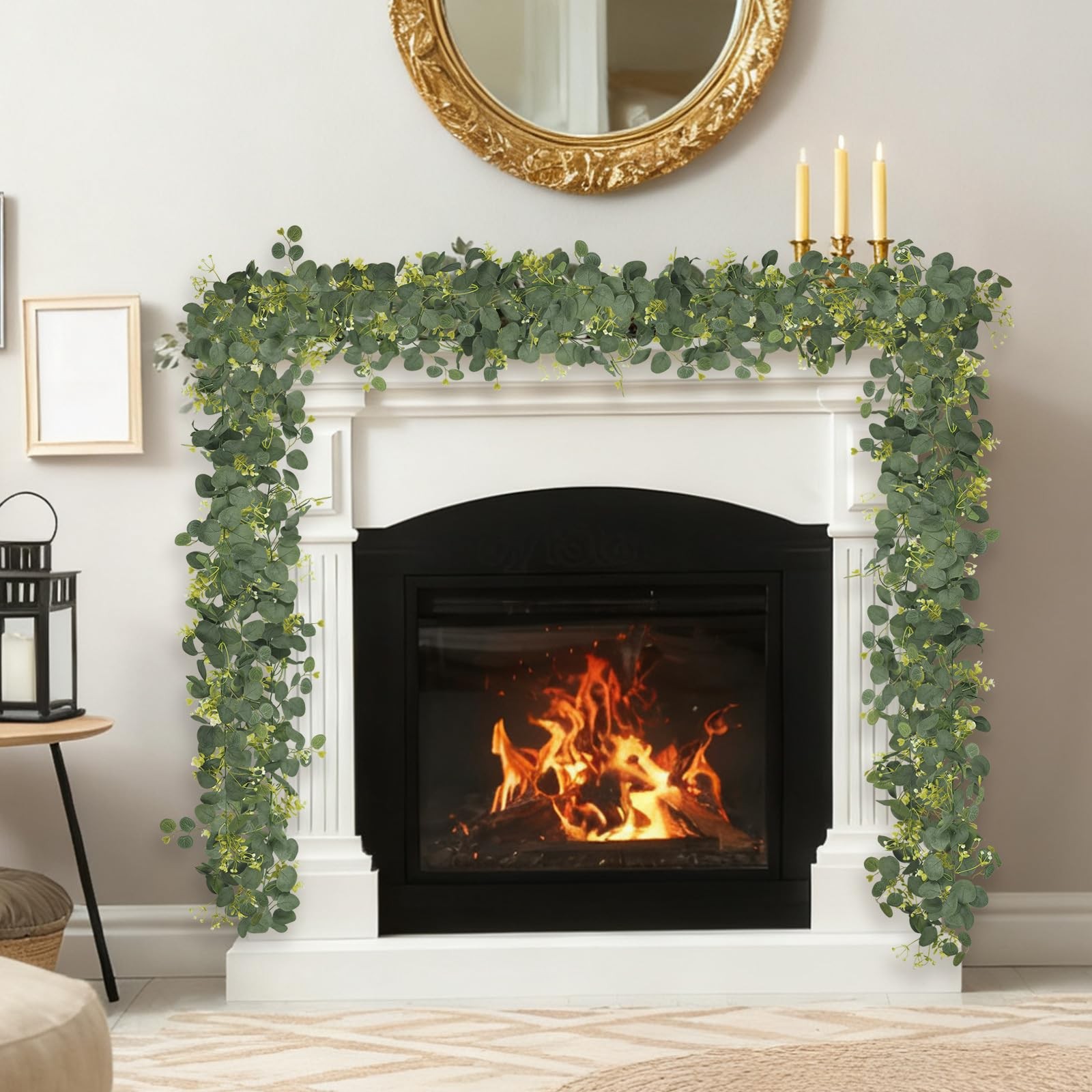 Eucalyptus Garland Faux Silk Leaf Silver Dollar Artificial Greenery Fake Euca…