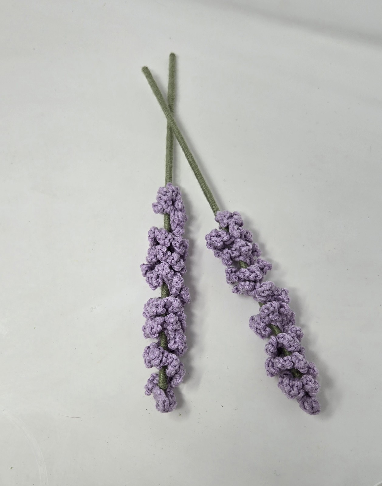 Vintage Handmade Crochet Flower Bouquet 7 Roses Lavender Heart VASE NOT Included