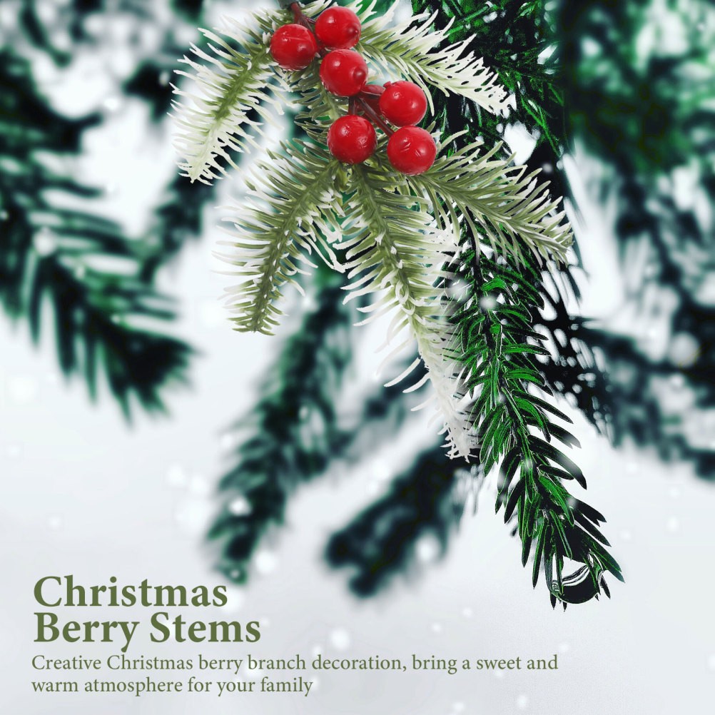 10Pcs Reusable Artificial Christmas Berry Stems Assorted Color Decor Branches