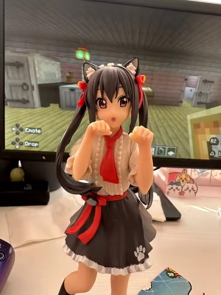 K-On Azusa Nakano Figure Cat Style Maid Costume Anime Collection PVC Model Toy