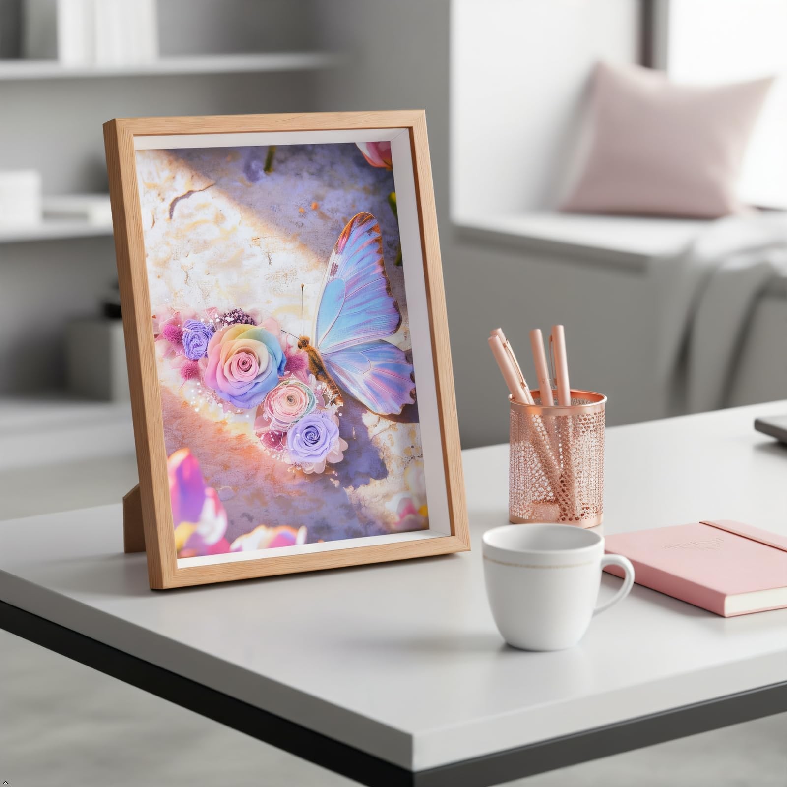 Worthfan Preserved Flower Butterfly Shadow Box Frame, 3D Wall Art Decor with …