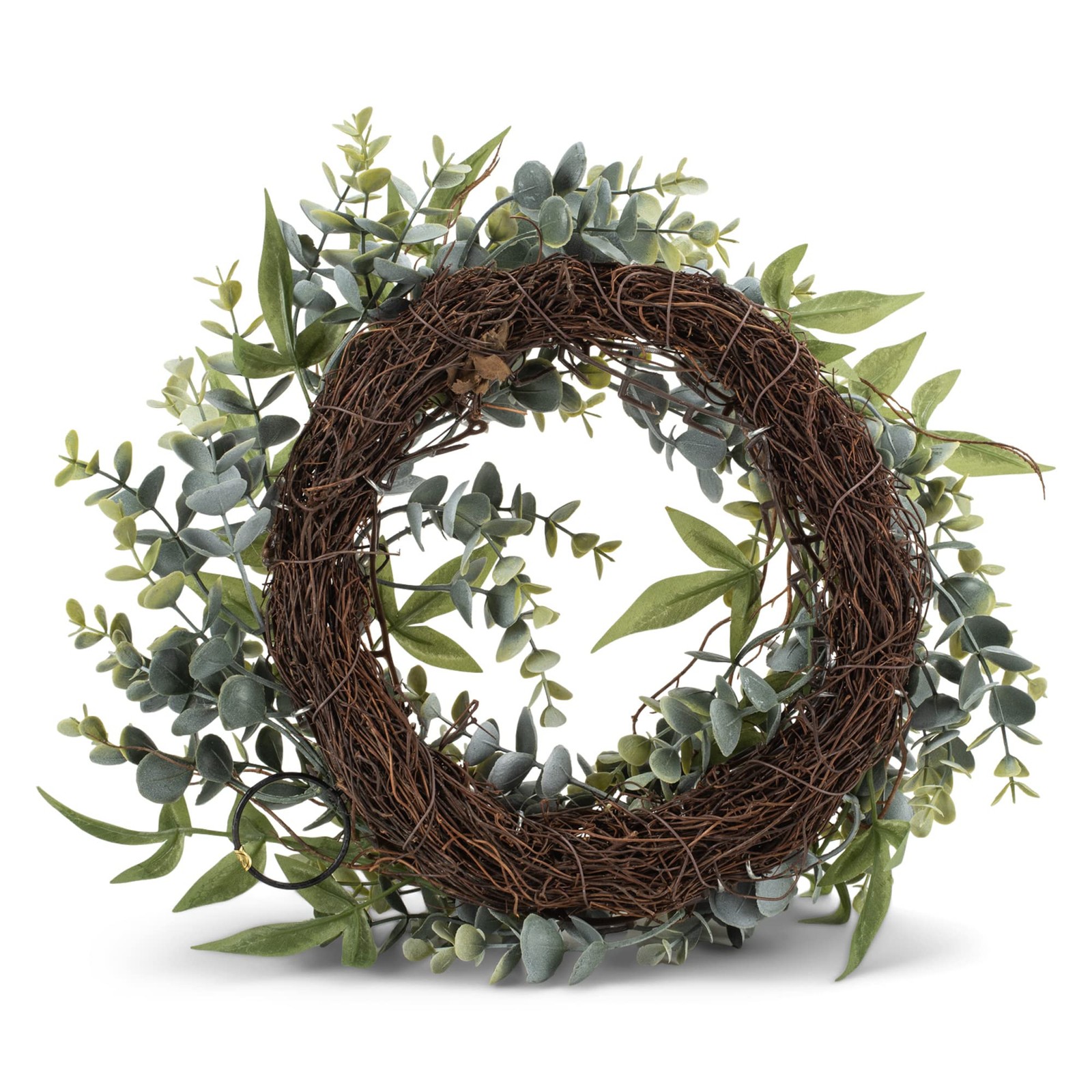 RAZ Imports Boxwood 14″ Eucalyptus and Berry Mini Wreath-Candle Ring