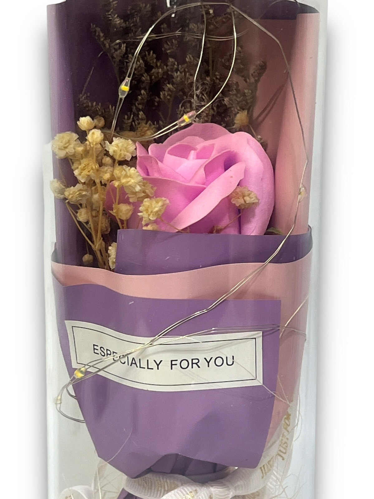 Pink Rose in Glass Dome LED Forever Flower Lamp Enchanted Mothers Day Gift