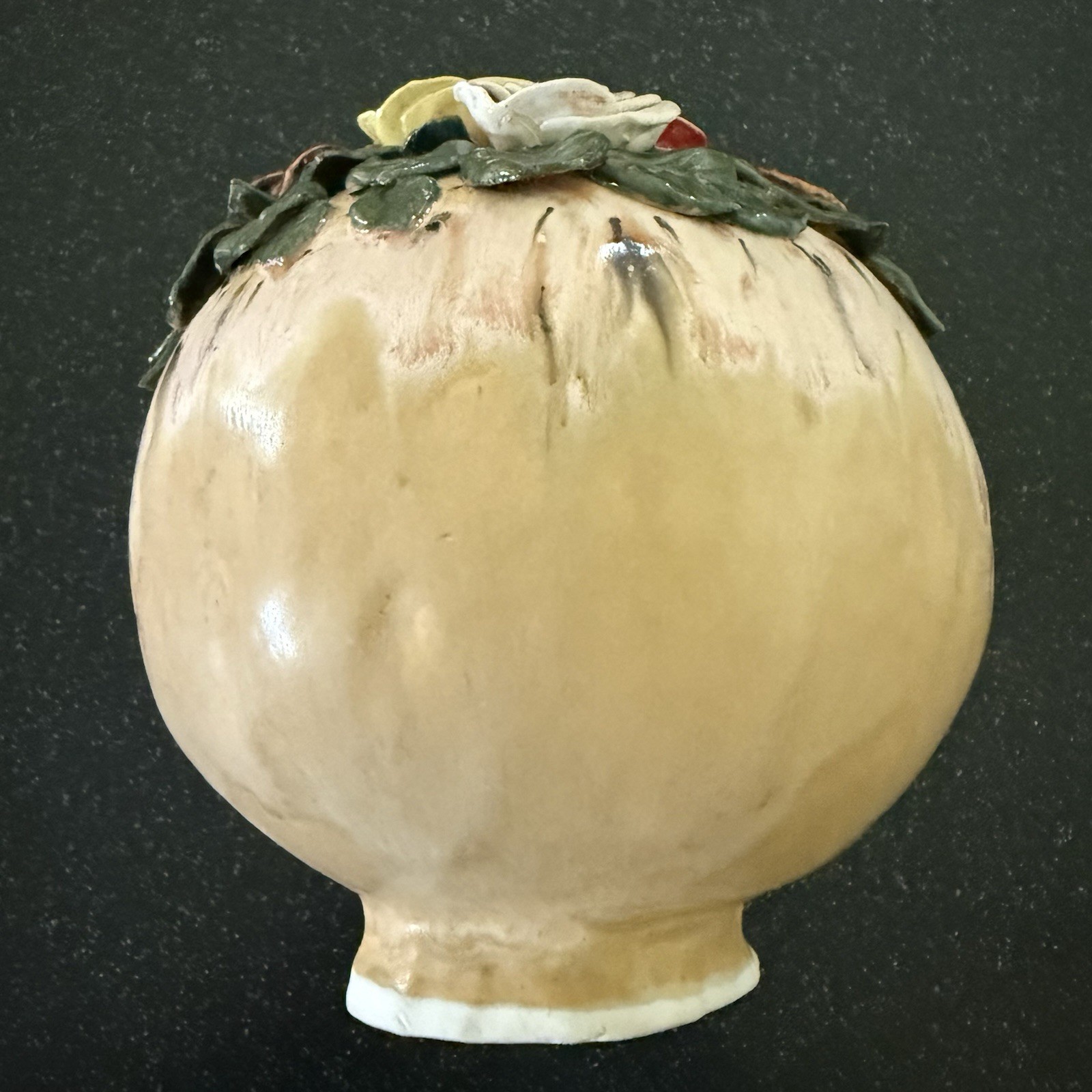 Hand-Made Ceramic Flower Bouquet Garden Ball with Drip Glaze