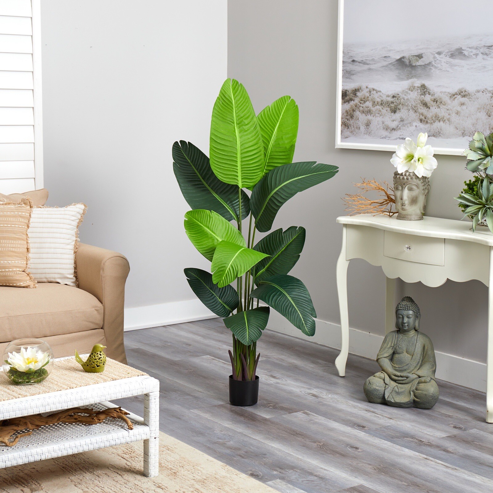5’ Travelers Palm Artificial Tree Home Office Decor. Retail $169