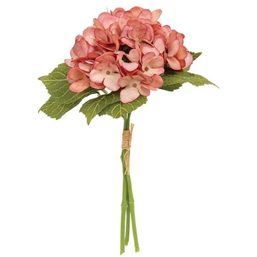 New Primitive PINK HYDRANGEA STEM Farmhouse Cottage Chic French Country 11.5″T